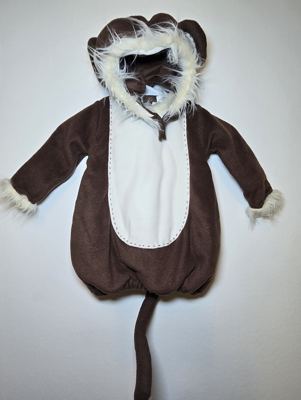 Pottery Barn Monkey Costume Complete Outfit 12-24 Months Brown/White Stretch